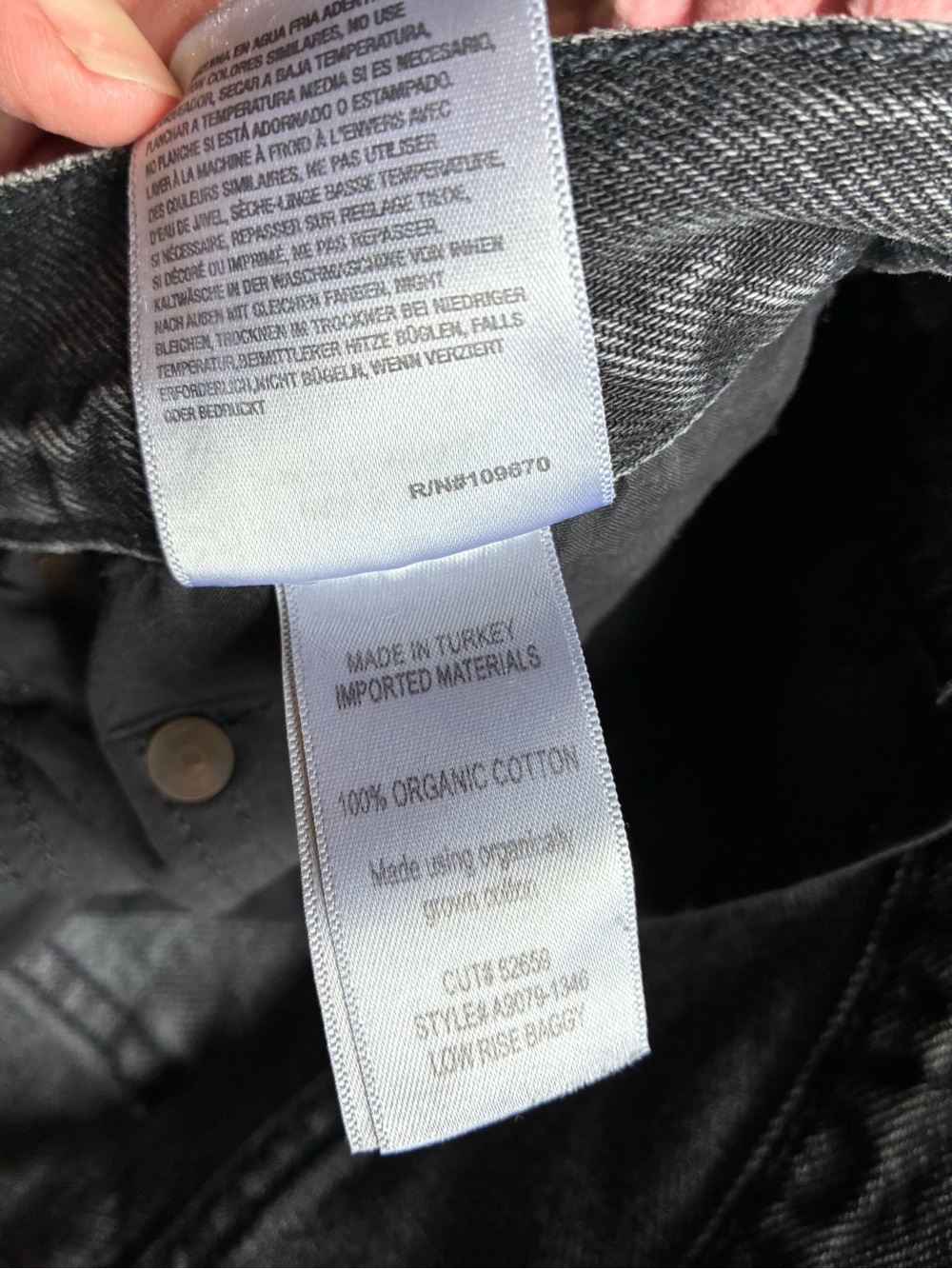 Agolde Black High-Rise Wide Leg Jeans - Picture 3 of 8